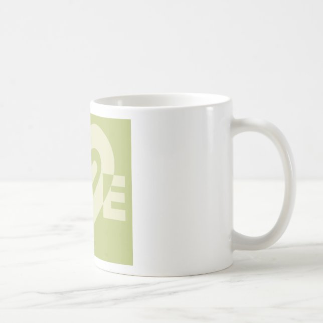 Caneca De Café Amor em Sage Green (Direita)