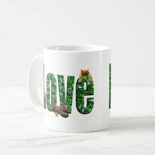 Caneca De Café Amor em Todo Ronronar: Gatinhos Brincando na Palav