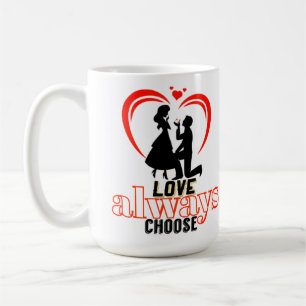 Caneca De Café 💖 Amor Escolhe Sempre Mug Clássico - "I Love You"