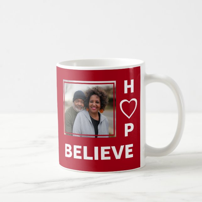 Caneca De Café AMOR ESPERANÇA BELIEVE Casais Foto (Direita)