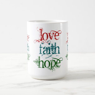 CANECA DE CAFÉ AMOR ESPERANÇA DE FÉ