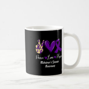 Caneca De Café Amor Esperança Fita Roxa Doença de Alzheimerheimer