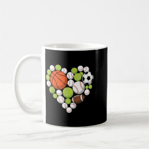 Caneca De Café Amor Esportes Beisebol Futebol Fã de Esportes Cora