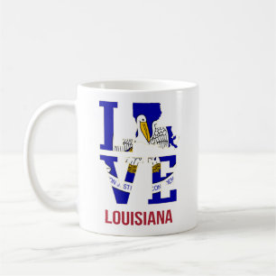 Caneca De Café Amor estatal da Louisiana EUA