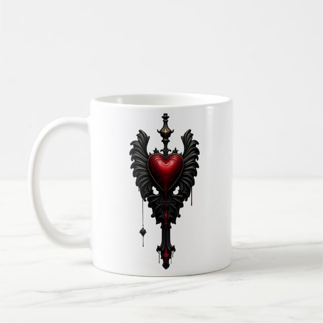 Caneca De Café Amor eterno à sombra da escuridão gótica. (Esquerda)