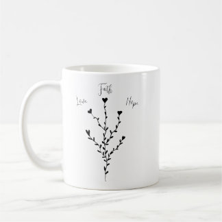Caneca De Café Amor Fé Esperança em Branco