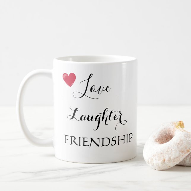Caneca De Café Amor, Filha, Amizade Dizendo (Com Donut)