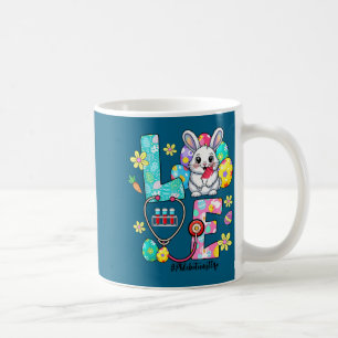 Caneca De Café Amor flebotomista vida coelho estetoscópio páscoa 