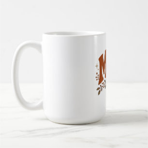 Caneca De Café Amor Floral de Outono para Mãe Rústica