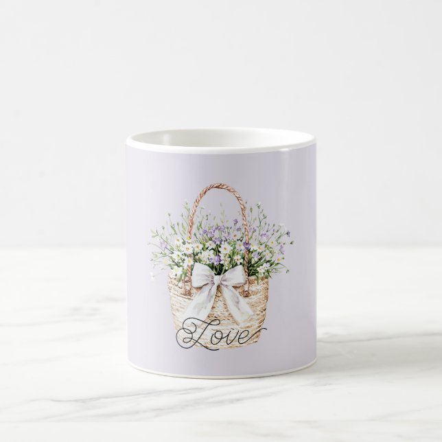 Caneca De Café Amor Floral Lavanda Dourada (Centro)
