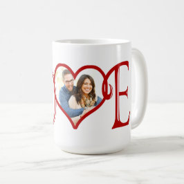 Caneca De Café AMOR foto personalizada do Heart