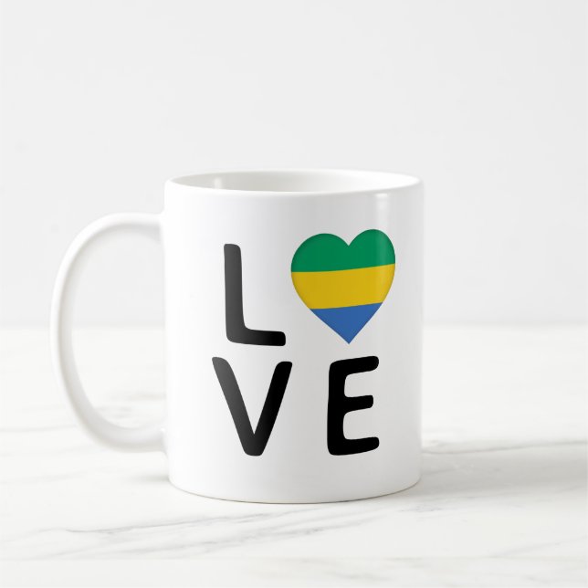 Caneca De Café Amor - Gabão Flag (Esquerda)