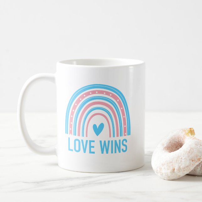 Caneca De Café Amor ganha arco-íris transgênero (Com Donut)
