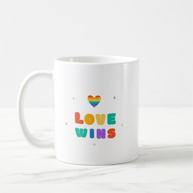 Caneca De Café Amor ganha com arco-íris (Esquerda)