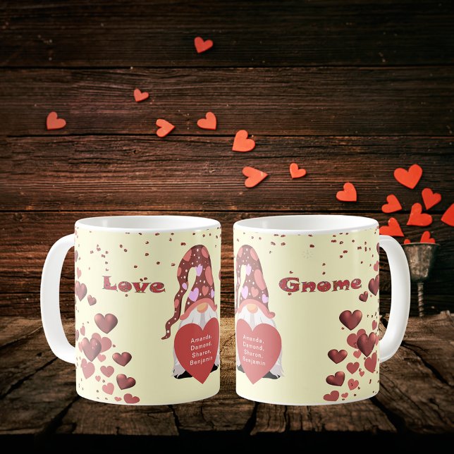 Caneca De Café Amor Gnome Happy Valentines Day (Love Gnome Happy Valentines Day Coffee Mug)