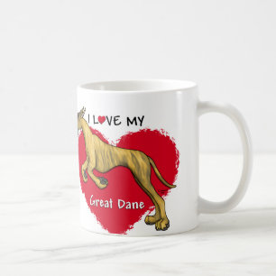 Caneca De Café Amor great dane rajado