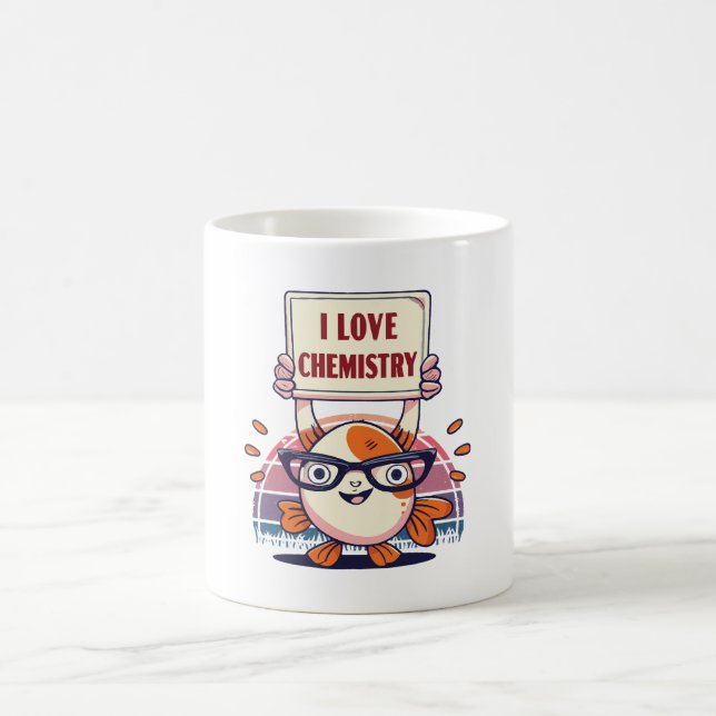 Caneca De Café Amor Guppies e Química (Centro)