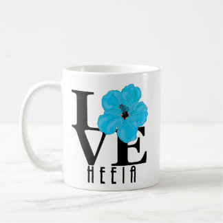 Caneca De Café AMOR Heeia Havaí Hibisco Azul 11oz