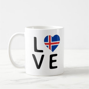 Caneca De Café Amor - Islândia Flag