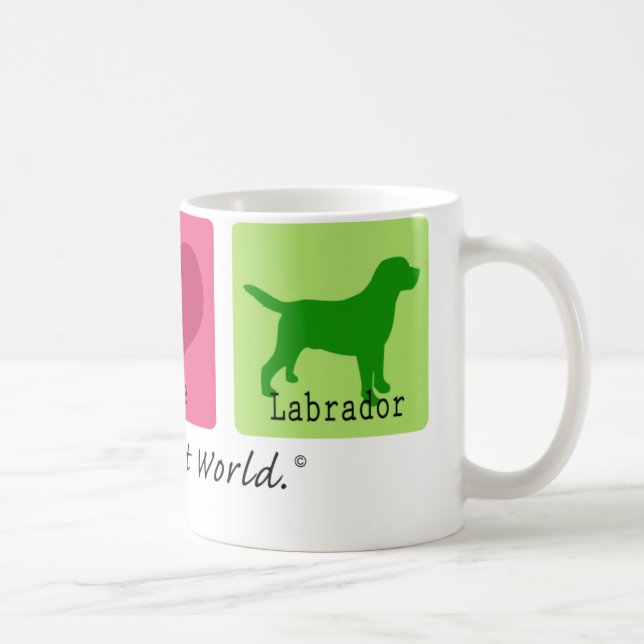 Caneca De Café Amor labrador retriever da paz (Direita)