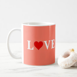 Caneca De Café AMOR Laranja Romântico Elegante