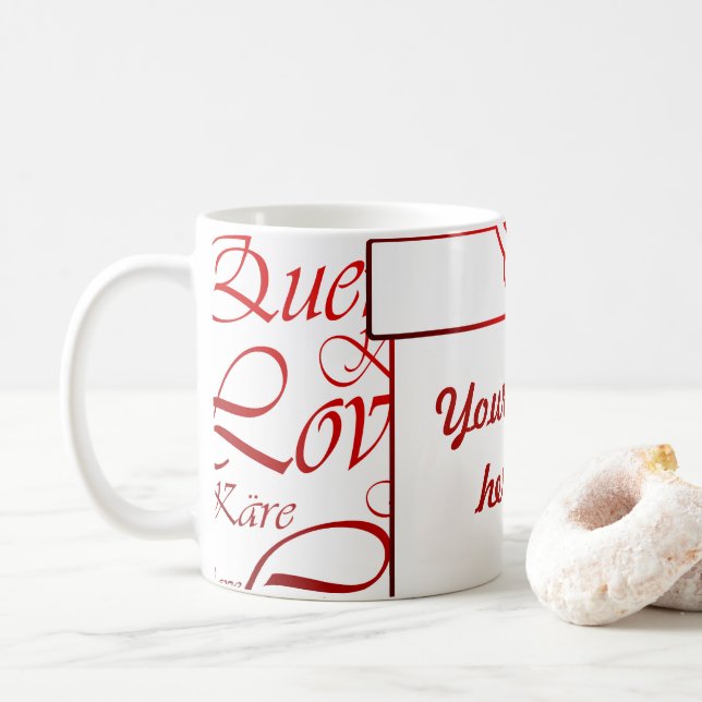Caneca De Café Amor,liebe,kara,querido,querido,querido,texto,rosa (Com Donut)