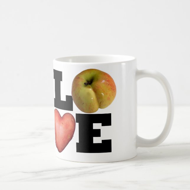 Caneca De Café AMOR Maçã-de-batata-coração (Direita)