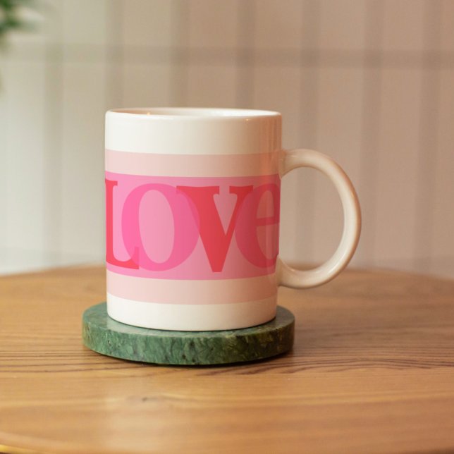 Caneca De Café Amor | Matizes de cor rosa (Criador carregado)