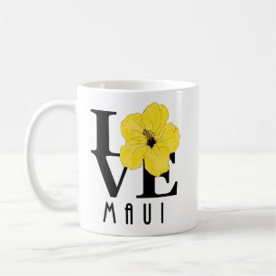 Caneca De Café AMOR Maui Yellow Hibiscus 11oz