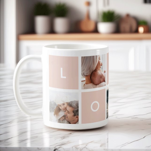 Caneca De Café Amor Moderno | Mug de Colagem de Fotografias (Criador carregado)