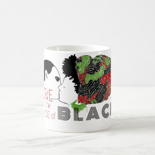 CANECA DE CAFÉ AMOR NEGRO EM VERDE E VERMELHO