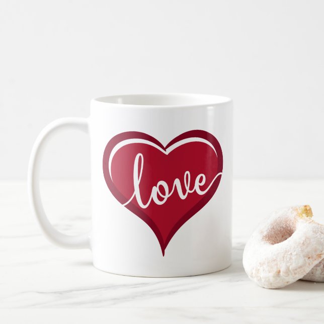 Caneca De Café amor no coração dia dos namorados (Com Donut)