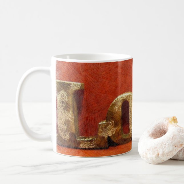 Caneca De Café Amor no vermelho (Com Donut)
