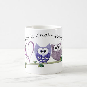 Caneca De Café Amor Owl~ways, presentes bonitos da arte das