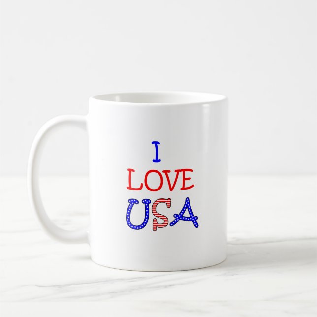Caneca De Café Amor patriótico EUA de I (Esquerda)
