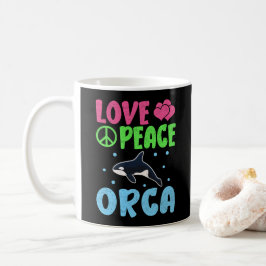 Caneca De Café Amor Paz Orca Cuja Fora Do Mar Orca