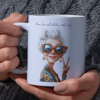 Caneca De Café Amor pela Paz e Víblias Fabulosas Só Café Mug