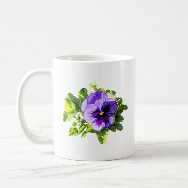 Caneca De Café Amor-Perfeito em Dois Tons de Roxo (Esquerda)