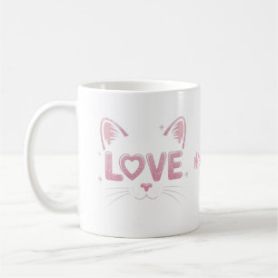 Caneca De Café Amor Perfeito Felino Apaixonado Amor Gatinho Meow