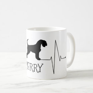 Caneca De Café Amor personalizado de Airedale meu batimento
