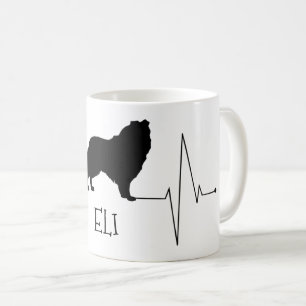 Caneca De Café Amor personalizado do Collie meu batimento