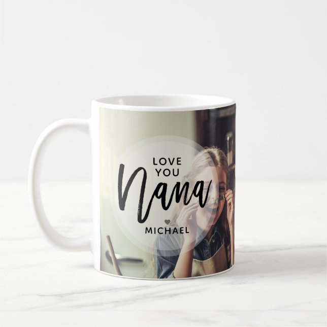 Caneca De Café Amor Personalizado Moderno Você Nana Foto Coffee M (Esquerda)