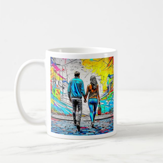 Caneca De Café Amor Personalizado Muito | Mãos Casais (Esquerda)