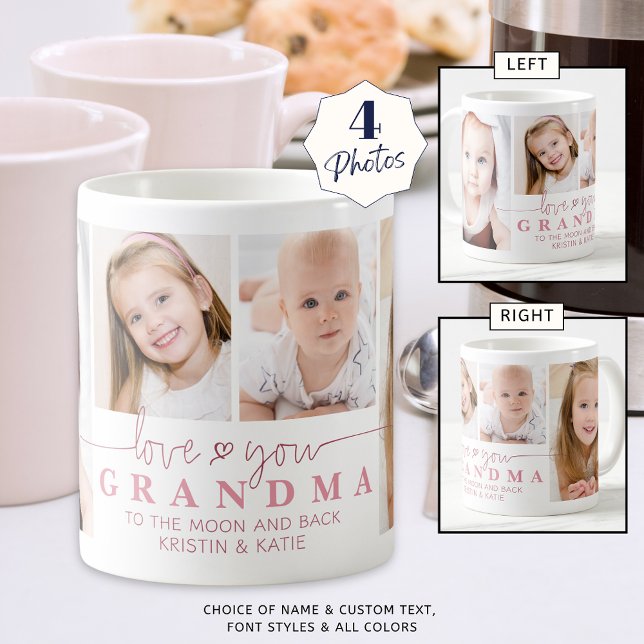 Caneca De Café AMOR Personalizado, SEU AVÓ 4 Fotografia Script (Criador carregado)