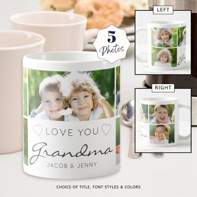 Caneca De Café AMOR Personalizado VOCÊ AVÓ VOCE - Foto manuscrita (Criador carregado)