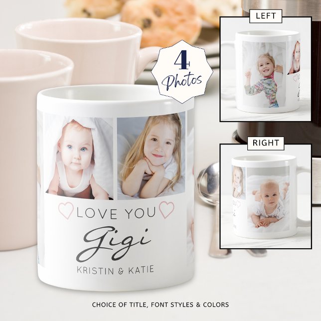 Caneca De Café AMOR Personalizado VOCÊ GIGI Manuscrito 4 Foto (Criador carregado)