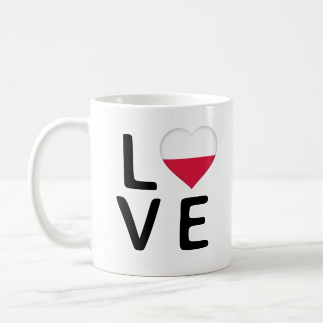 Caneca De Café Amor - Polônia Flag (Esquerda)