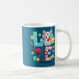 Caneca De Café Amor psic enfermeira vida coelho estetoscópio pásc
