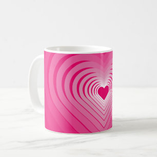 Caneca De Café Amor Rosa - Corações