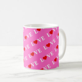 Caneca De Café AMOR Rosa Elegante Romântico